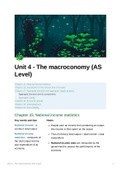 CIE AS Level Economics notes for Unit 4 - The Macroeconomy with key words, tips and summariesfor each chapter