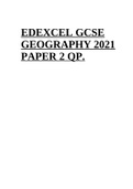 EDEXCEL GCSE  GEOGRAPHY 2021  PAPER 2 QP. (2022)
