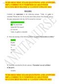 NURS HESI MISC EXAM QUESTIONS AND ANSWERS 100&percnt; CORRECTLY&sol;VERIFIED GUARANTEED SUCCESS BEST RATED A&plus; LATEST UPDATE 2022