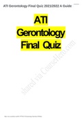 ATI Gerontology Final Quiz