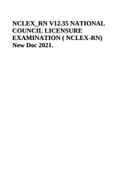 NCLEX RN V12.35 NATIONAL COUNCIL LICENSURE EXAMINATION 2021