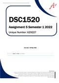 DSC1520 Assignment 5 Semester 1 2022