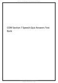 COM Section 7 Speech Quiz Answers Test  Bank | 2022 LATEST UPDATE | 16 CHAPTERS COVERED