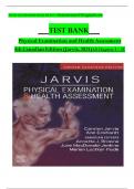 TEST BANK Physical Examination and Health Assessment 4th Canadian Edition &lpar;Jarvis&comma; 2024&rpar;All Chapters 1 - 31