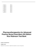 Pharmacotherapeutics for Advanced Practice Nurse Prescribers 5th Edition Woo Robinson Test Bank Chapter 42. Hypertension 