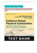 TEST BANK FOR&colon; Evidence-Based Physical Examination Best Practices For Health & Well-Being Assessment 1st Edition By Kate Gawlik DNP Latest Update
