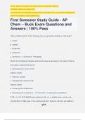 First Semester Study Guide - AP Chem &ndash; Buck Exam Questions and Answers &vert; 100&percnt; Pass