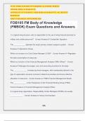 FOB105 FM Body of Knowledge &lpar;FMBOK&rpar; Exam Questions and Answers