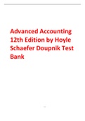 Advanced Accounting 12th Edition by Hoyle Schaefer Doupnik Test Bank