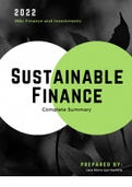 Complete Summary BMME113 Sustainable Finance GRADE: 8.3
