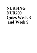 NURSING NUR200 Quizs Week 3  and Week 9