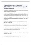  Florida ADEX OSCE Laws and Rules Midterm Exam Questions And All Correct Answers&period;
