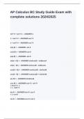 AP Calculus BC Study Guide Exam with complete solutions 2024&lowbar;2025
