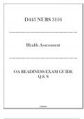 &lpar;WGU D443&rpar; NURS 3116 Health Assessment - OA Readiness Exam Guide - 2024