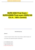 NURS 6560 Final Exam / NURS-6560N Final exam (2020)(100 Q & A , 100% Correct)
