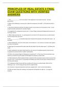 Principles of Real Estate II Final Exam