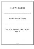 &lpar;WGU D439&rpar; NURS 1011 Foundations of Nursing - OA Readiness Exam Guide - 2024