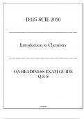 &lpar;WGU D425&rpar; SCIE 2030 Introduction to Chemistry - OA Readiness Exam Guide - 2024