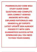 PHARMACOLOGY D398 WGU STUDY GUIDE EXAM QUESTIONS AND COMPLETE 100&percnt; CORRECT VERIFIED ANSWERS WITH WELL EXPLAINED RATIONALES AND  GRADED A&plus; BY EXPERTS LATEST UPDATE 2024 ALREADY PASSED&excl;&excl;&excl;&excl;&excl; WITH 100&percnt; GUARANTEED SUCCESS AFTER DOWNLOAD &lpar;ALL YOU NEED TO PASS Y