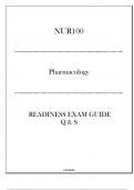 &lpar;FOR&rpar; NUR100 Pharmacology - Readiness Exam Guide - 2024