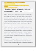Module 2&colon; Neuro MSN 620 Questions and Answers &vert; 100&percnt; Pass