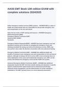 AAOS EMT Book 12th edition EXAM with complete solutions 2024&lowbar;2025
