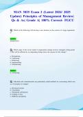 MAN 3025 Exam 2 &lpar;Latest 2024&sol; 2025 Update&rpar; Principles of Management Review&vert; Qs & As&vert; Grade A&vert; 100&percnt; Correct- FGCU