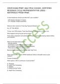 CRCR EXAM PREP&comma; MULTIPLE CHOICE&comma; CERTIFIED REVENUE CYCLE REPRESENTATIVE &lpar;2023&rpar; - MATERIALS FROM HFMA