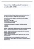 Accounting 211 Exam 1 with complete solutions 2024&lowbar;2025