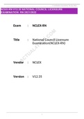 NCEX-RN V12.35 NATIONAL COUNCIL LICENSURE EXAMINATION RN 2021/2022