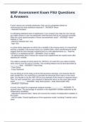 MSF Assessment Exam FSU Questions & Answers