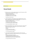 NURSING NR292 Mental Health NCLEX QUESTIONS AND ANSWERS GRADED A