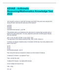 ASVAB - Arithmetic Reasoning&sol;Mathematics Knowledge Test 2022 Answered