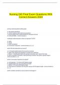   Nursing 240 Final Exam Questions With Correct Answers 2024