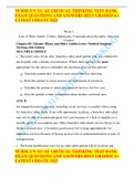 NURSE-UN 311 AE CRITICAL THINKING TEST BANK EXAM QUESTIONS AND ANSWERS BEST GRADED A&plus; LATEST UPDATE 2022  