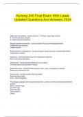   Nursing 240 Final Exam With Latest Updated Questions And Answers 2024