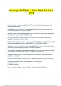  Nursing 240 Exam 1 With Real Solutions 2024