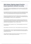 NSA Notary Signing Agent Practice Exam Questions Solved Correctly&period;