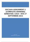 SOC2604 Assignment 2 &lpar;COMPLETE ANSWERS&rpar; Semester 2 2024 - DUE 27 September 2024