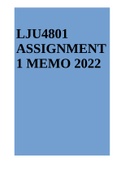 LJU4801 ASSIGNMENT 1 MEMO 2022