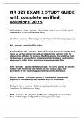 NR 327 EXAM 1 STUDY GUIDE with complete verified solutions 2025
