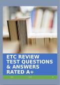 ETC REVIEW TEST QUESTIONS & ANSWERS RATED A&plus;