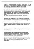 AMLS PRE-TEST &lpar;ALS&rpar; - STUDY 2 of 2 test questions fully solved