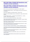 BIO 256 FINAL EXAM 326 Questions and verified correct solutions&period;