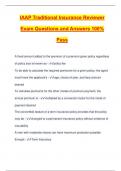 IAAP Traditional Insurance Reviewer Exam Questions and Answers 100&percnt; Pass