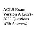 ACLS Exam Version A (2021- 2022 Questions With Answers)