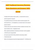 IAAP Traditional Insurance Reviewer Exam Questions and Answers 100&percnt; Solved