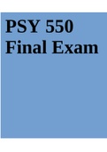 PSY 550 Final Exam