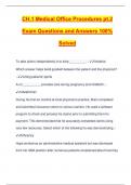 CH&period;1 Medical Office Procedures pt&period;2 Exam Questions and Answers 100&percnt; Solved