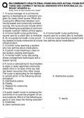 RN COMMUNITY HEALTH FINAL EXAM 2024-2025 ACTUAL EXAM QUESTIONS AND CORRECT DETAILED ANSWERS WITH RATIONALES &vert;ALREADY GRADED A&plus;